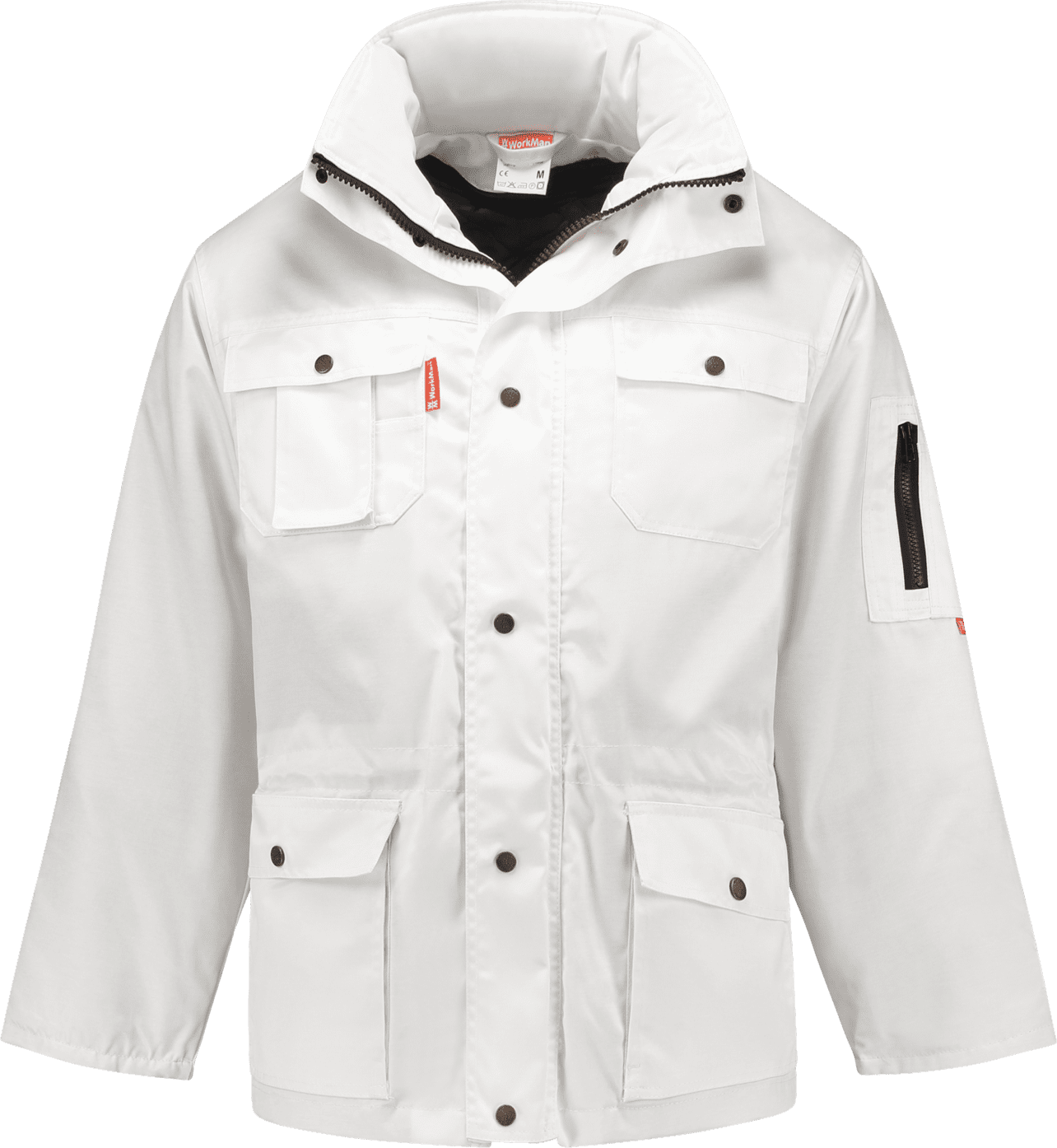 2152-H-Front-WorkMan-Professional-Workwear-Beaver-Parka-WIT Workman PARKA BEAVER WHITE - Afbeelding 1