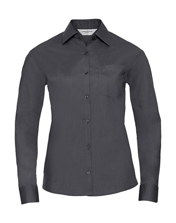 Ladies` LS Poplin Shirt - Afbeelding 5