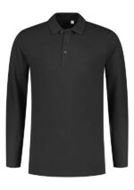 L&S Polo Basic Cot/Elast LS for him - Afbeelding 3