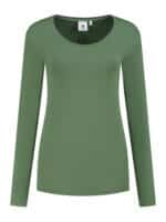 L&S T-shirt Crewneck cot/elast LS for her